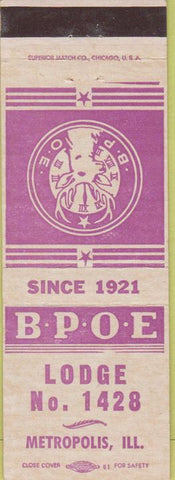 Matchbook Cover - Matchbook Cover Elks Club Metropolis IL