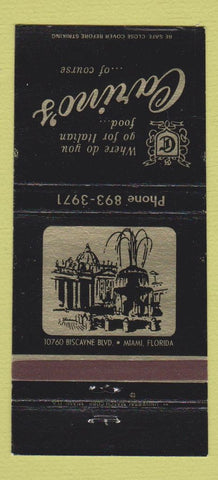 Matchbook Cover - Carino's Italian Restaurant Miami FL 30 Strike