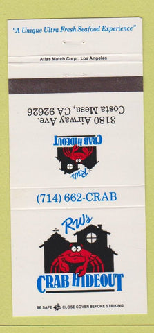 Matchbook Cover - RW's Crab Hideout Costa Mesa CA 30 Strike