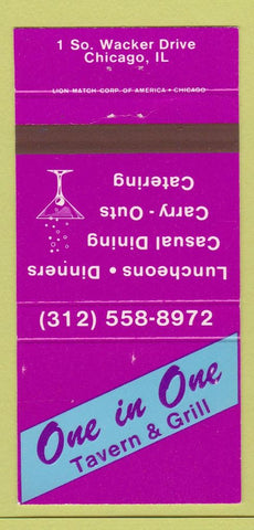 Matchbook Cover - One in One Tavern Grill Chicago IL 30 Strike