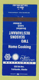 Matchbook Cover - Two Seasons Restaurant Fairbanks AK 30 Strike