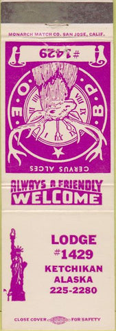 Matchbook Cover - Matchbook Cover Elks Club Ketchikan AK