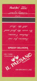 Matchbook Cover - Il Paesano Pizza  30 Strike