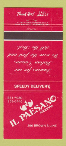 Matchbook Cover - Il Paesano Pizza  30 Strike