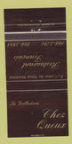 Matchbook Cover - Chez Queux LA Grilladerie Montreal QC 30 Strike