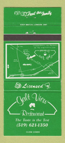 Matchbook Cover - Galt View Restaurant Cambridge ON 30 Strike