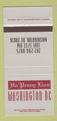 Matchbook Cover - Ha Penny Lion Washington DC 30 Strike