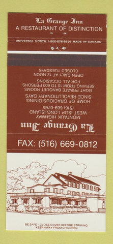 Matchbook Cover - La Grange Inn West Islip LI NY 30 Strike