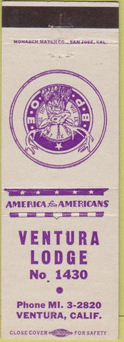 Matchbook Cover - Matchbook Cover Elks Club Ventura CA