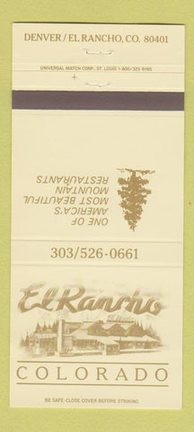 Matchbook Cover - El Rancho Denver Colorado Resort 30 Strike