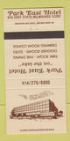 Matchbook Cover - Park East Hotel Milwaukee WI 30 Strike