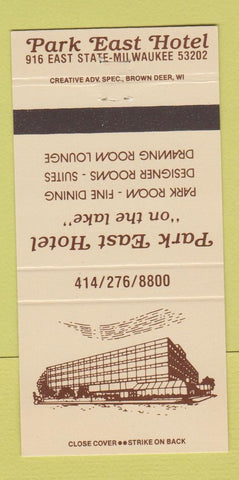 Matchbook Cover - Park East Hotel Milwaukee WI 30 Strike