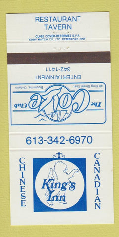 Matchbook Cover - King's Inn Chinese Cove Club Brockville ON 30 Strike