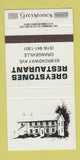 Matchbook Cover - Greystones Restaurant Orangeville ON 30 Strike