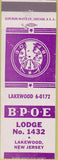 Matchbook Cover - Matchbook Cover Elks Club Lakewood NJ