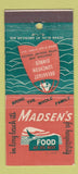 Matchbook Cover - Madsen's Restaurant Long Beach CA 21 Strike Feature