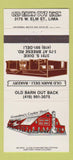 Matchbook Cover - Old Barn Out Back Lima OH restaurant 30 Strike
