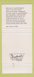 Matchbook Cover - Basin Harbor Club Vergennes VT Middlebury 30 Strike