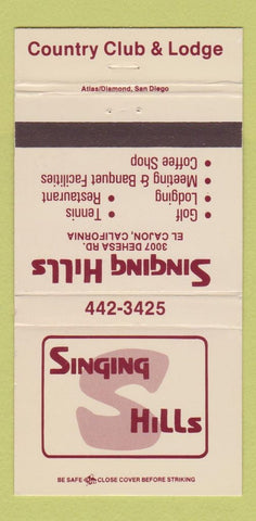Matchbook Cover - Signing Hills Country Club El Cajon CA 30 Strike