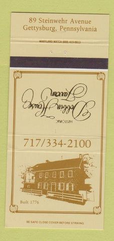 Matchbook Cover - Dobbin House Tavern Gettysburg PA 30 Strike