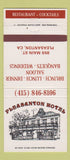 Matchbook Cover - Pleasanton Hotel CA 30 Strike