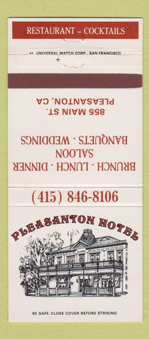 Matchbook Cover - Pleasanton Hotel CA 30 Strike