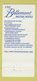 Matchbook Cover - Bellemont Motor Hotel Baton Rouge LA #1 WHITE 30 Strike