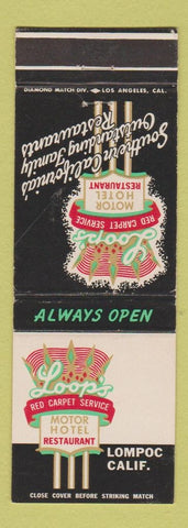 Matchbook Cover - Loop's Motor Hotel Restaurant Lompoc CA