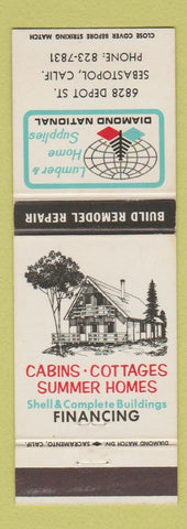 Matchbook Cover - Diamond National Lumber Sebastopol CA