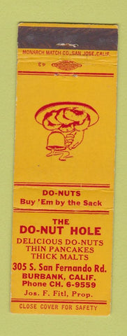 Matchbook Cover - Donut Hotel Burban CA