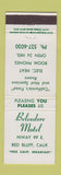 Matchbook Cover - Belvedre Motel Red Bluff CA