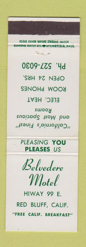 Matchbook Cover - Belvedre Motel Red Bluff CA
