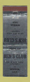 Matchbook Cover - Ben's Club Newman CA low phone #