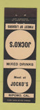 Matchbook Cover - Jocko's Nipomo CA
