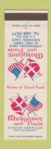 Matchbook Cover - Margaret and Pauls Solvang CA Danish restaurant