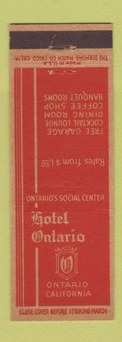 Matchbook Cover - Hotel Ontario CA