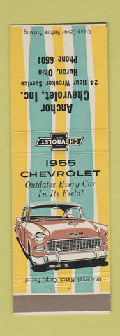 Matchbook Cover - 1955 Chevrolet Anchor Huron OH