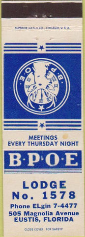Matchbook Cover - Matchbook Cover Elks Club Eustis FL