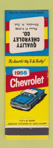 Matchbook Cover - 1958 Chevrolet Quality Ellendale ND