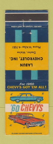 Matchbook Cover - 1960 Chevrolet Labun Dexter ME