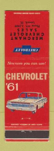 Matchbook Cover - 1961 Chevrolet Merchant Lanark IL