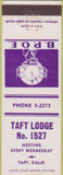 Matchbook Cover - Matchbook Cover Elks Club Taft CA