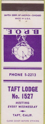 Matchbook Cover - Matchbook Cover Elks Club Taft CA