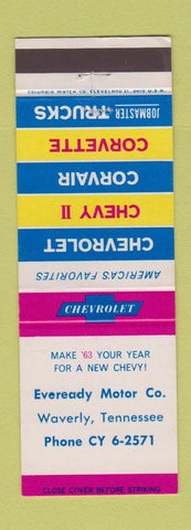 Matchbook Cover - 1963 Chevrolet Eveready Motors Waverly TN