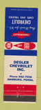 Matchbook Cover - 1965 Chevrolet Degler Hamburg PA