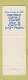 Matchbook Cover - 1965 Chevrolet DeNooyer Battle Creek MI