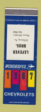 Matchbook Cover - 1967 Chevrolet Lefever Bros Dillsburg PA