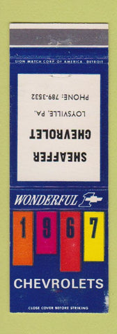 Matchbook Cover - 1967 Chevrolet Sheaffer Loysville PA