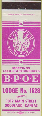 Matchbook Cover - Matchbook Cover Elks Club Goodland KS
