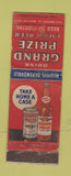 Matchbook Cover - Grand Prize Beer Houston TX WEAR